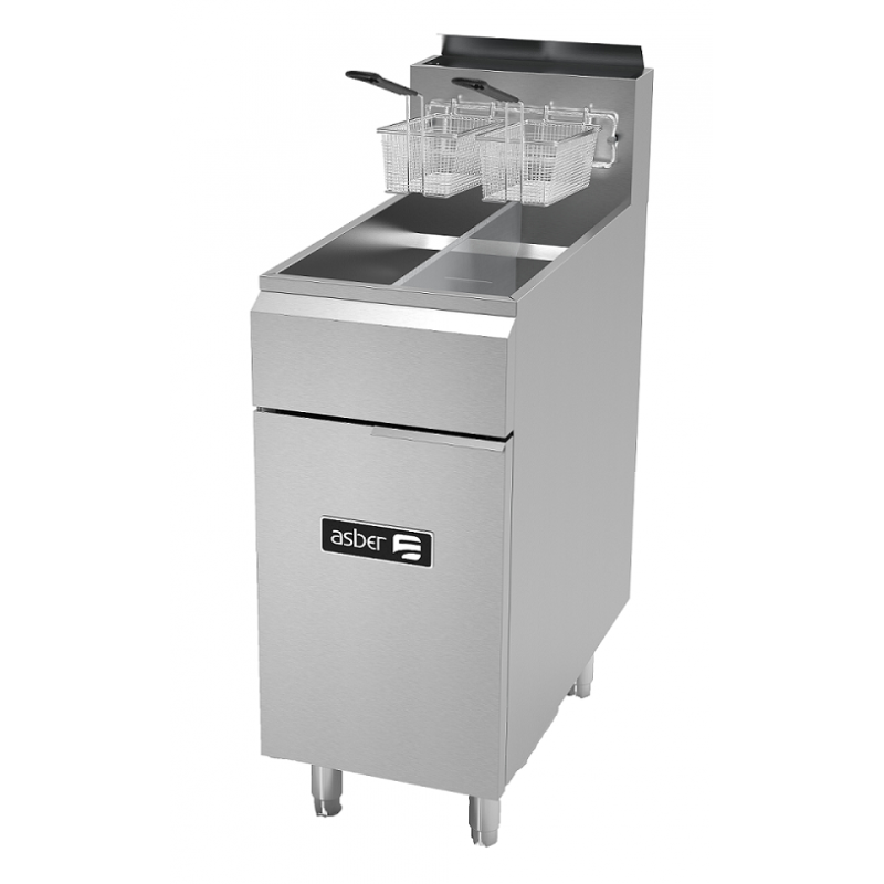 Asber (AEF-2525-S LPG) Freidora a gas 2 tinas