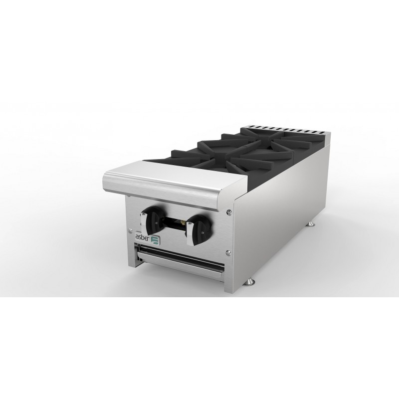 Asber (AEHP-2-12 LPG) Parrilla a gas 2 quemadores