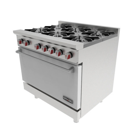 DRAGO (CG-61) ESTUFA CON 6 QUEMADORES Y HORNO